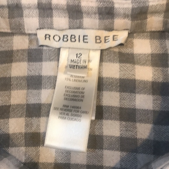 Robbie Bee Gray and White Checkered Gingham Fit & Flare Dress with Tie Waist-12 - Picture 8 of 12